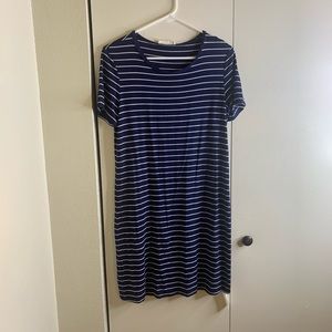 Navy Striped Mini Dress